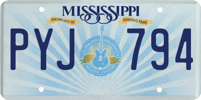 MS license plate PYJ794