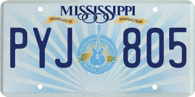 MS license plate PYJ805