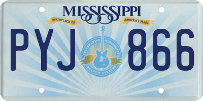 MS license plate PYJ866