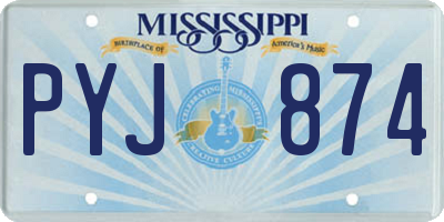 MS license plate PYJ874