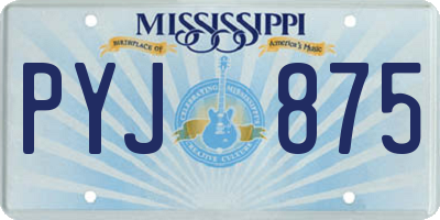 MS license plate PYJ875
