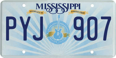MS license plate PYJ907