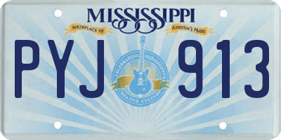 MS license plate PYJ913