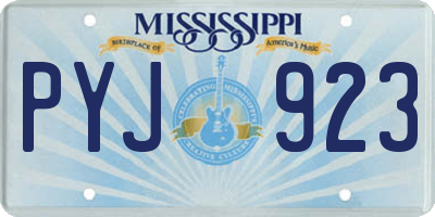 MS license plate PYJ923