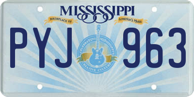 MS license plate PYJ963