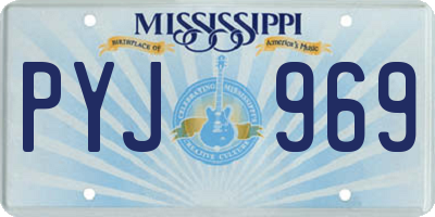 MS license plate PYJ969