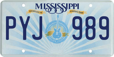 MS license plate PYJ989