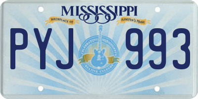MS license plate PYJ993