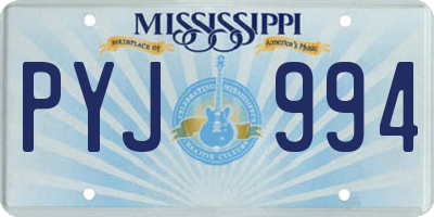 MS license plate PYJ994