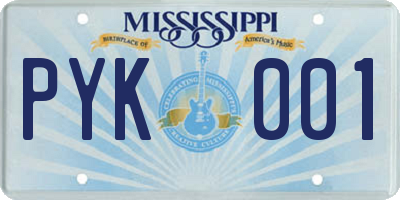 MS license plate PYK001