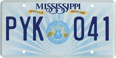 MS license plate PYK041