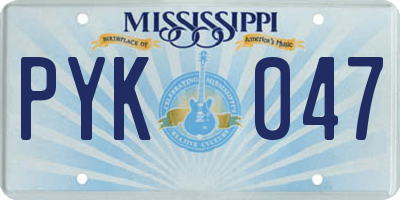 MS license plate PYK047