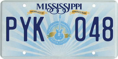 MS license plate PYK048
