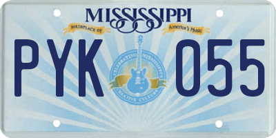 MS license plate PYK055