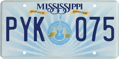 MS license plate PYK075