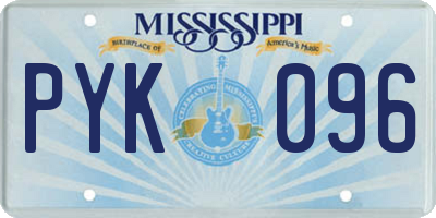 MS license plate PYK096