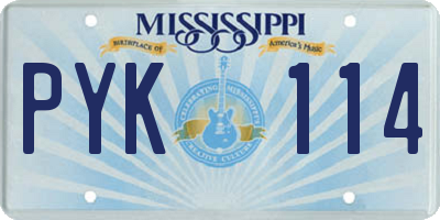 MS license plate PYK114