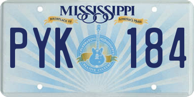 MS license plate PYK184