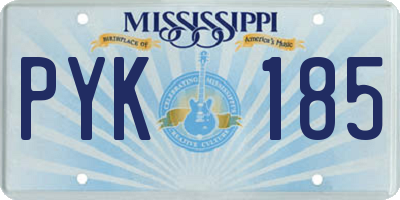 MS license plate PYK185