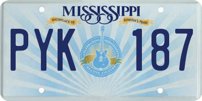 MS license plate PYK187