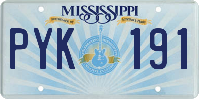 MS license plate PYK191