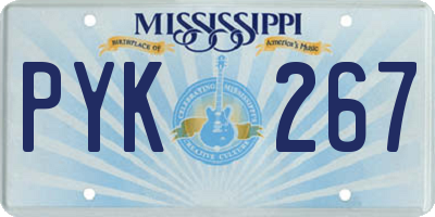 MS license plate PYK267