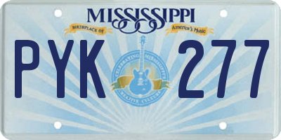 MS license plate PYK277