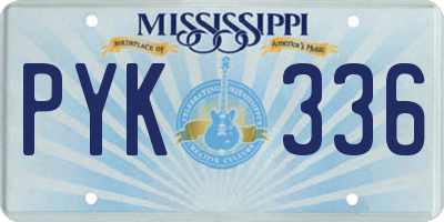 MS license plate PYK336