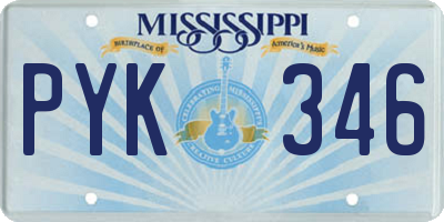MS license plate PYK346