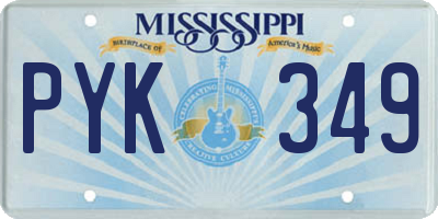 MS license plate PYK349