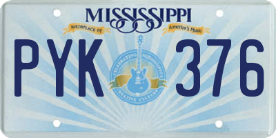 MS license plate PYK376