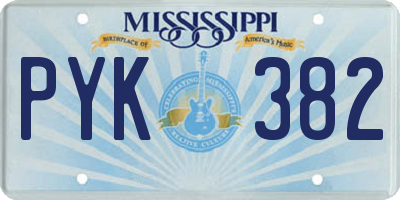 MS license plate PYK382