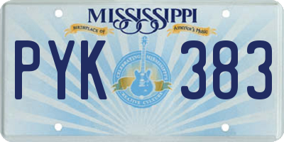 MS license plate PYK383