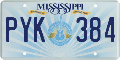 MS license plate PYK384
