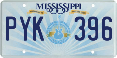 MS license plate PYK396