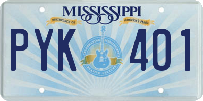MS license plate PYK401
