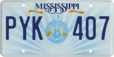 MS license plate PYK407
