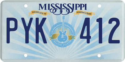 MS license plate PYK412