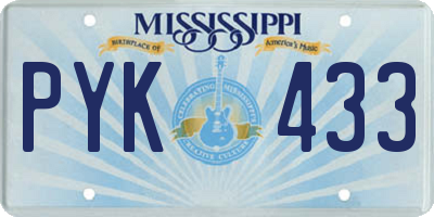 MS license plate PYK433