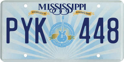 MS license plate PYK448