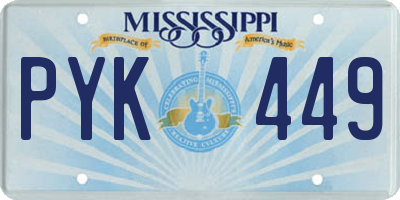 MS license plate PYK449