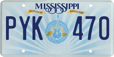 MS license plate PYK470
