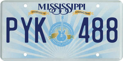 MS license plate PYK488