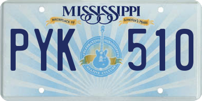 MS license plate PYK510