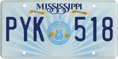 MS license plate PYK518