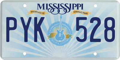 MS license plate PYK528