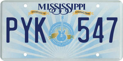 MS license plate PYK547