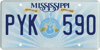 MS license plate PYK590