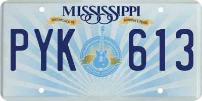MS license plate PYK613