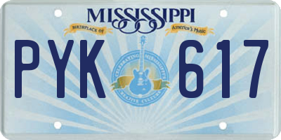 MS license plate PYK617